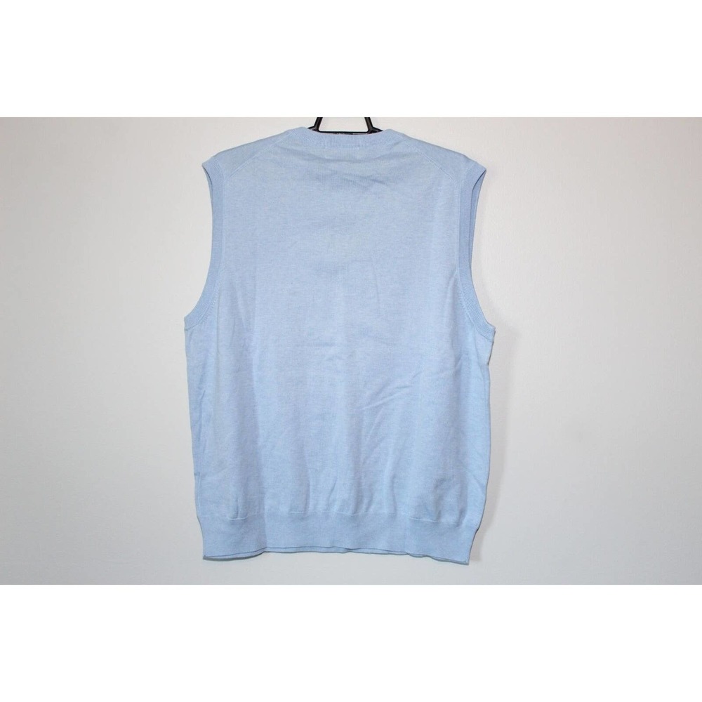 NWT Brooks Brothers Supima Cotton V-neck Sweater Vest Blue Men's Size XL H14215 - Picture 7 of 9